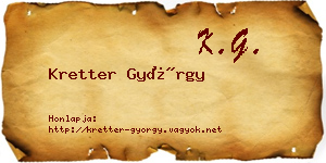 Kretter György névjegykártya